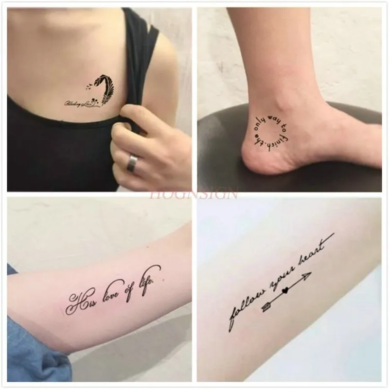 40 шт. водонепроницаемые тату-наклейки для мужчин и женщин долговечные английские