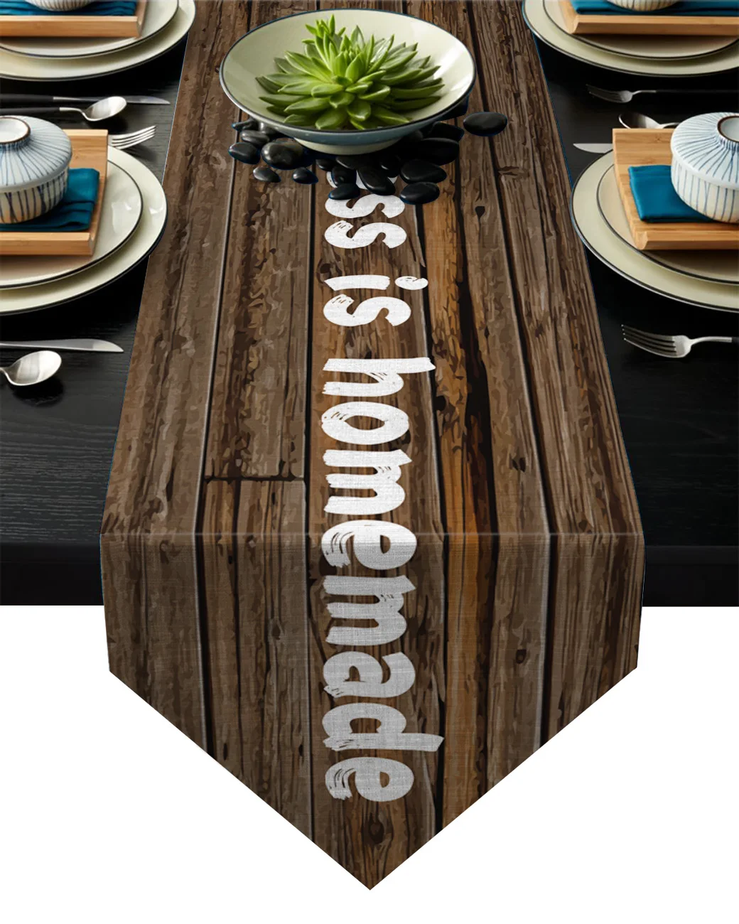 Современная Винтажная настольная дорожка счастье в дереве скатерти для дома