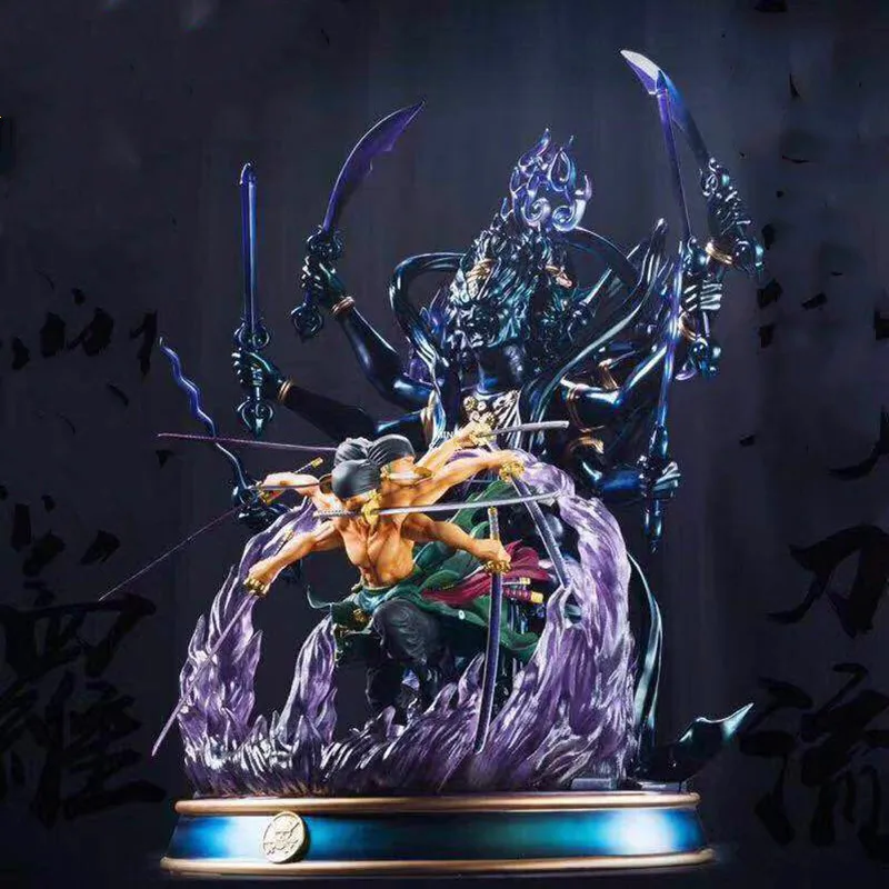 ホット販売 45 ディスカウント ワンピース像ロロノア ゾロわら帽子海賊バスト 3 ナイフフロー全長肖像gkアクションフィギュア玩具 50 センチメートルq531