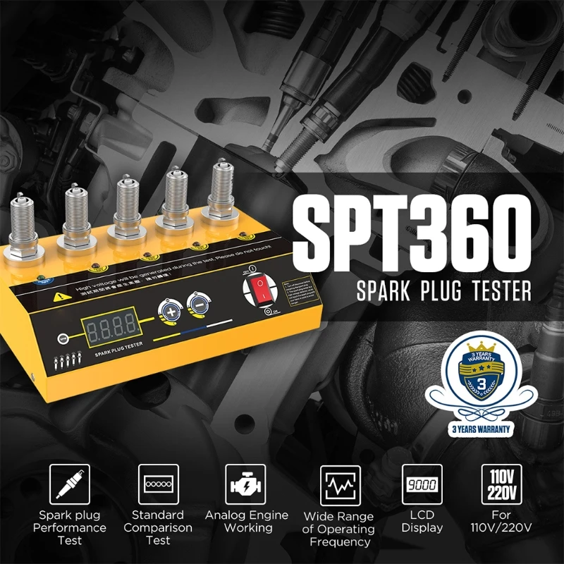

Professional Ignition Test Spark Plug Tester Ignition System SPT360 Adjustable Five-Hole SPT360 Ignition Plug Analyzer