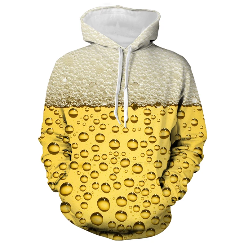 

3D Print funny Beer pattern Sweatshirt Hoodie Unisex pullover Hip-hop Fashion Streetwear 2021 New Men and women Hoodies Boys Top