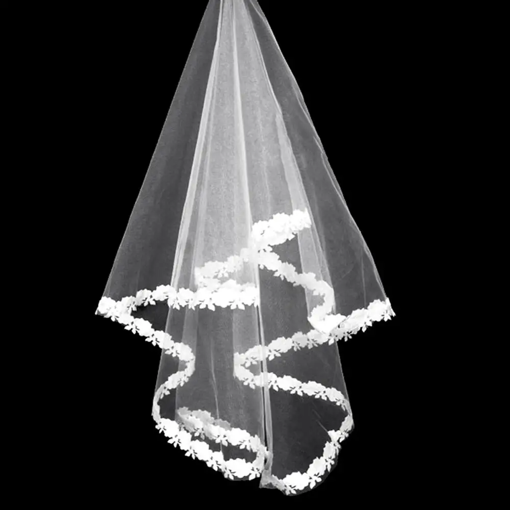 Свадебная фата 1 5 м однослойная кружевная свадебная короткие свадебные