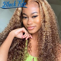 highlight wig curly lace front wig 200 remy indian human hair lace front wig 13x4 transparent lace frontal curly human hair wig