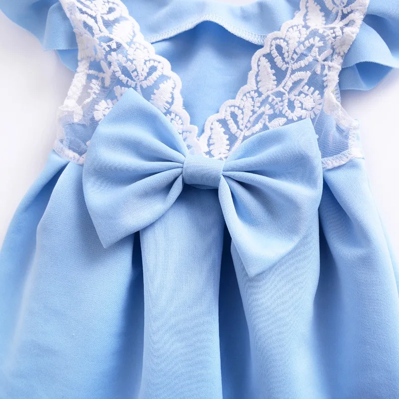 

Beautiful Girl Dress Bow Decor Short Sleeve Dress Princess Dress for Toddler Baby Girl