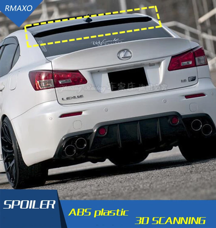 Для Lexus IS250 IS300 спойлер на крыше ABS Материал заднее крыло автомобиля Цвет задний