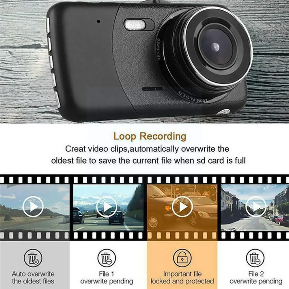 

Full HD 1080P Dash Cam Video Recorder Driving For Car Dash Cam Night Registrar Angle Recording DVR 4" Video Wide Camera Cyc I3K3