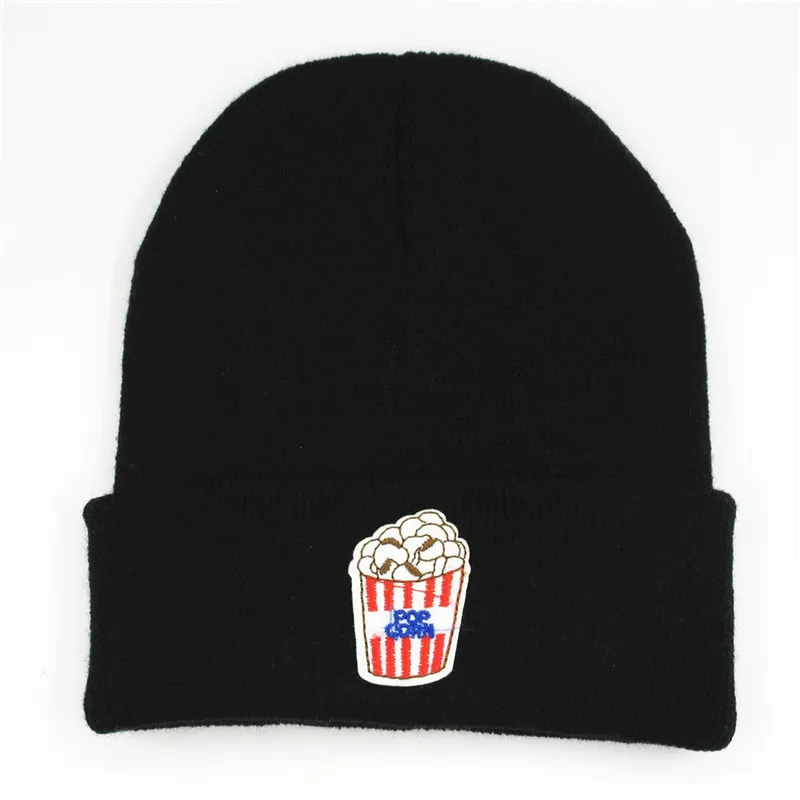 

Cotton Popcorn Embroidery Thicken Knitted Hat Winter Warm Hat Skullies Cap Beanie Hat for Men and Women 218
