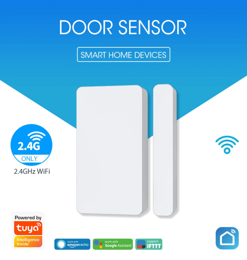 

Tuya Smart Home Wifi Door Sensor And Window Entry Sensor Alarm Burglar Home Security Warning System Door Remote Control