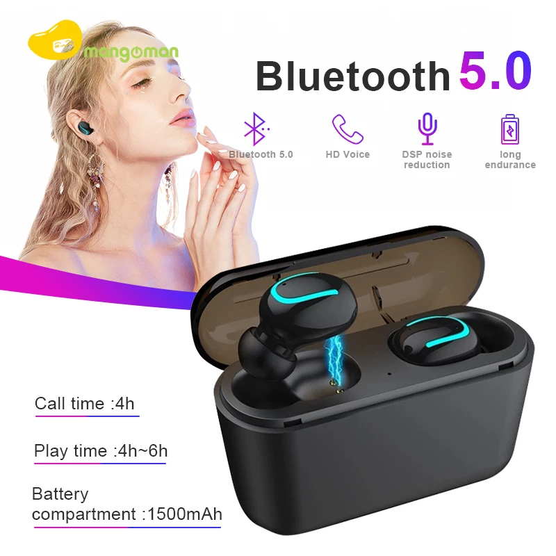 Mangoman гарнитура туры беспроводные наушники HBQ Q32 Bluetooth 5 0 PK i7s i2000 | Электроника