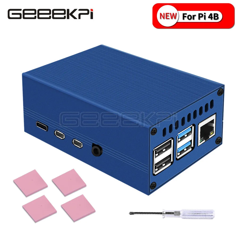 Металлический корпус для чехла GeeekPi синий акриловая доска с охлаждающим
