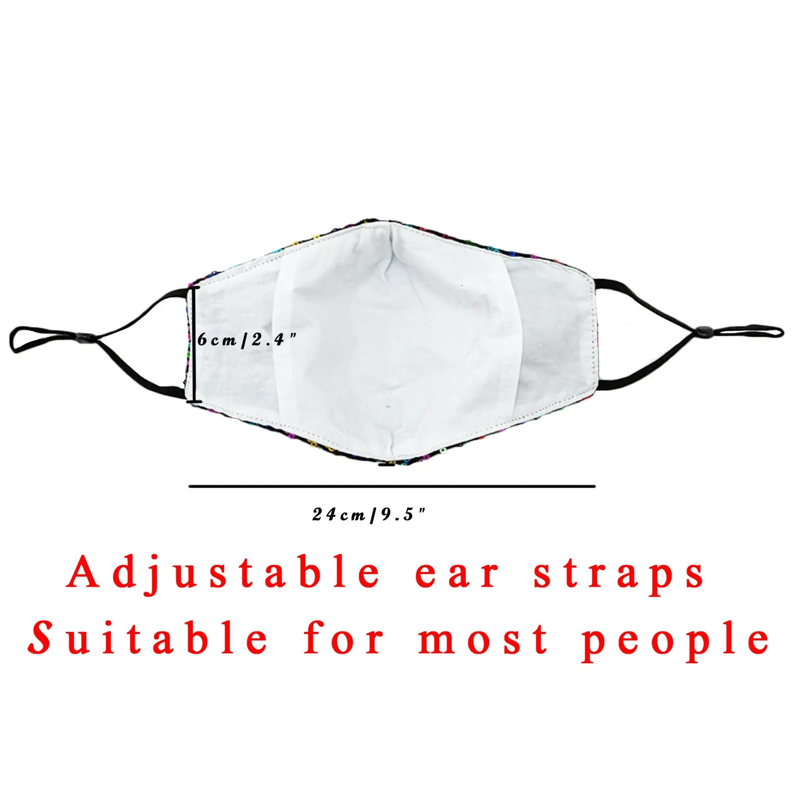 

1/2pcs Unisex Sequins Face Mask Vintage Party Accessories Adjustable Mouth Mask Popular Nightclub Masks Reusable Facemask 2021