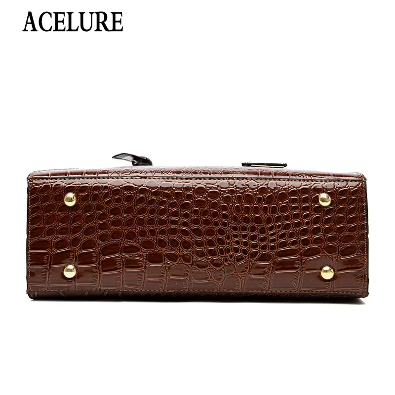 

Fashion Female Top-handle Messenger Bags Purse Solid Alligator PU Leather Zipper Shoulder Bags for Women High Capacity Bags