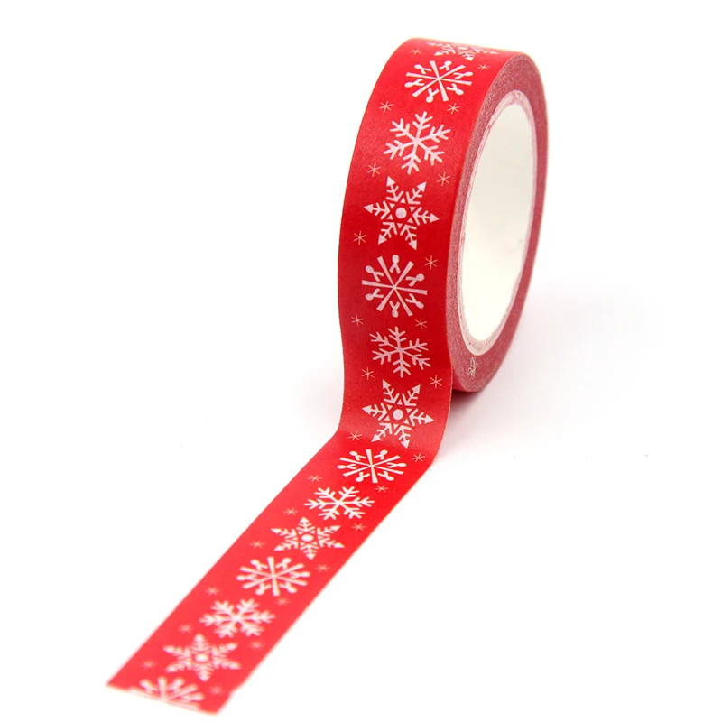 

1PC 15mm*10m White Christmas Tree Red Washi Tapes for Scrapbooking Stickers Adhesive Masking Tapes School Supplies stationery