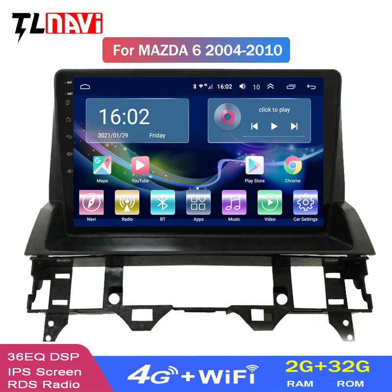 4G LTE 2G RAM Android 10 IPS экран автомобильный GPS-навигатор мультимедийный радиоплеер для