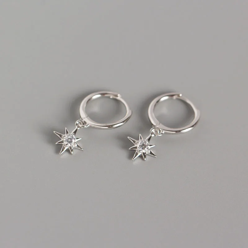 

Fashion Silver Color Star Bead Charm Piercing Stud Earring For Women Girls Jewelry Pendientes Accessories eh1378