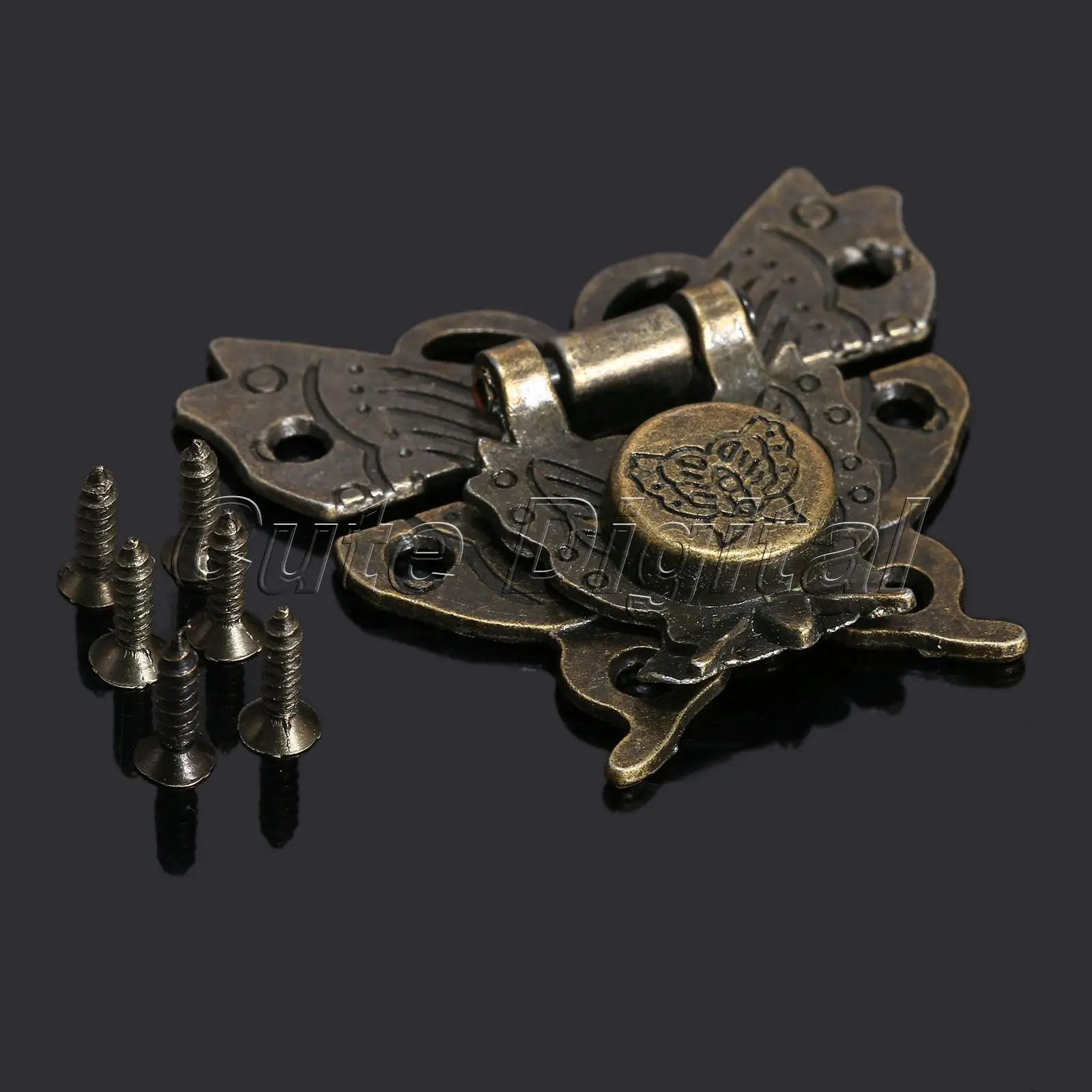 6 шт. сундук для ювелирных изделий, Подарочный деревянный чехол для костюма, чехол, защелка, античная декоративная защелка, крючок-замок для коробки с винтом, декор мебели 50x45 мм