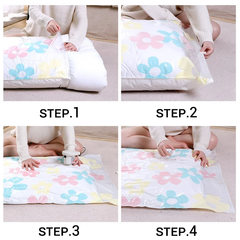 

11Pcs Sunflower Vacum Bag Compression Storage Bag Clothes Organizer Space Saving Vacuum Bags For Clothes Quilt Blankets Pillows