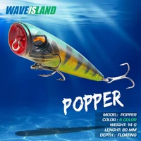 waveisland new popper fishing lures floating water 14g 8cm bionic mino isca artificial saltwater lures whopper trolling baits