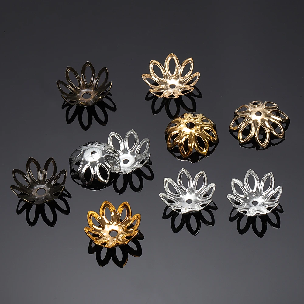 100 шт Цветочная филигранная лепестковая прокладка бусин колпачки 13 мм