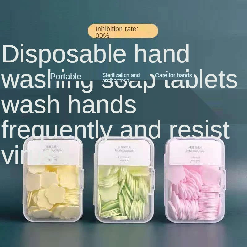 

Disposable Soap Creative Outdoor Portable Body Washing Bath Confetti Dish Foaming Flower Soap Slice Case For Travel Cleaning