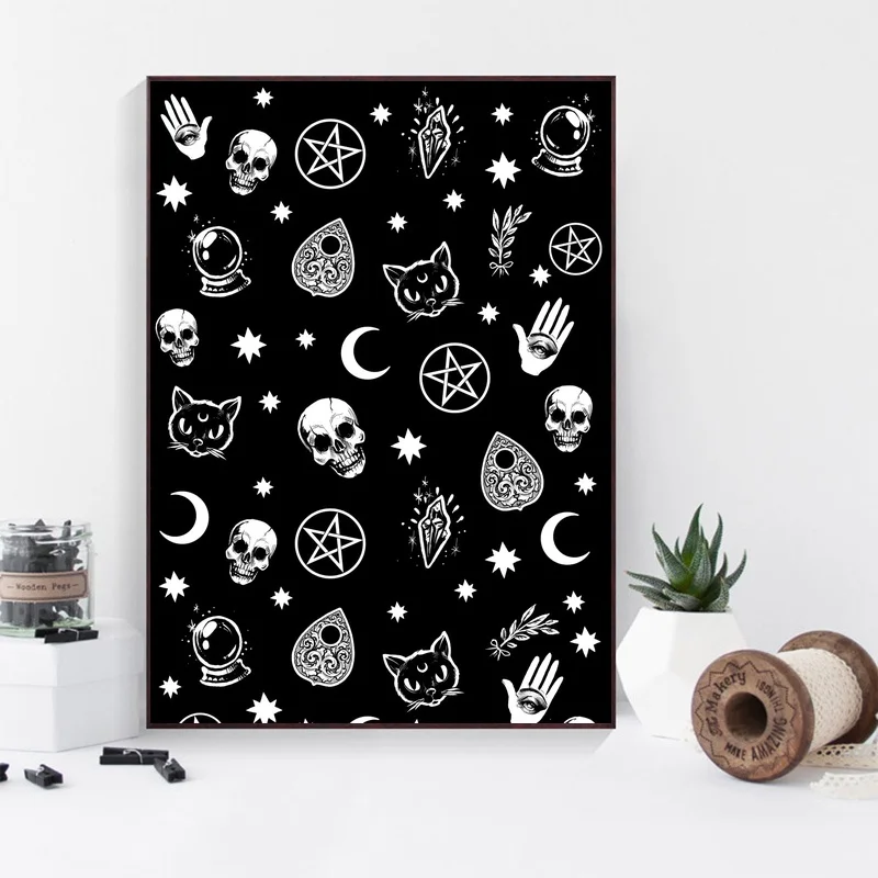 Psychedelic Bohemian Gypsy Witch Goddess Poster Canvas Art Print Wall Pictures for Living Room No Frame | Дом и сад