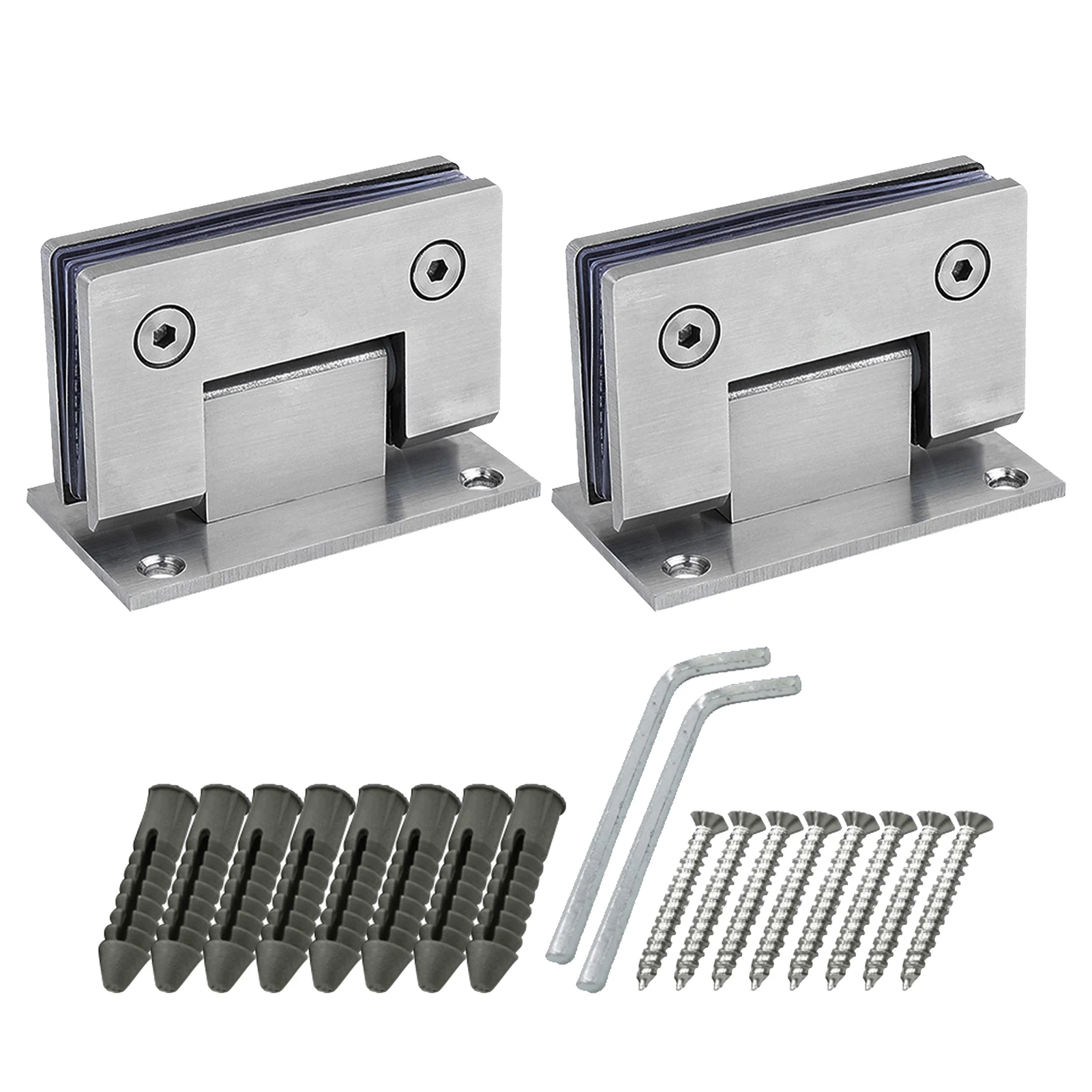 

2pack Hotel Heavy Duty Shower Door Hinge Frameless Glass Rust Resistance Home Stainless Steel 90 Degree Durable Clamp Gate