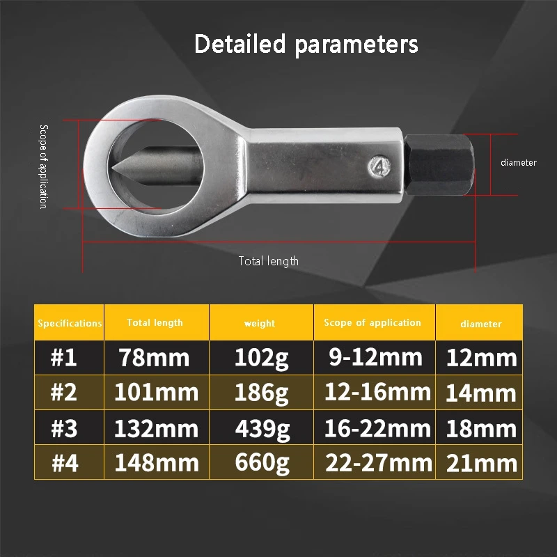 

100% Brand New 4pc Rusty Nut Breaker 9-27mm Damaged Bolt Splitting Breaker Sliding Nut Separator Summer new