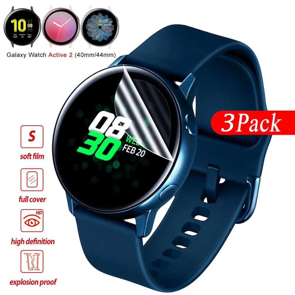 

Ультратонкая Защитная пленка для Samsung Galaxy Watch Active 2 40 мм 44 мм, противопузырьковая мягкая защитная пленка для экрана Acitve2 40 44