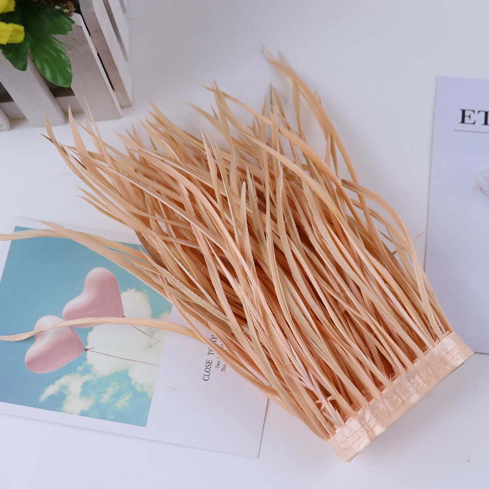 2 ярда/мешок Обрезка гусиных перьев отделка шлейф на ленте для вечерние платья