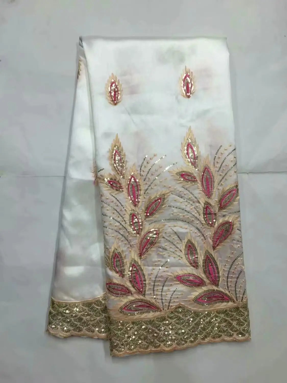 Горячая королевский синий африканский Джордж кружевная ткань с блестками для