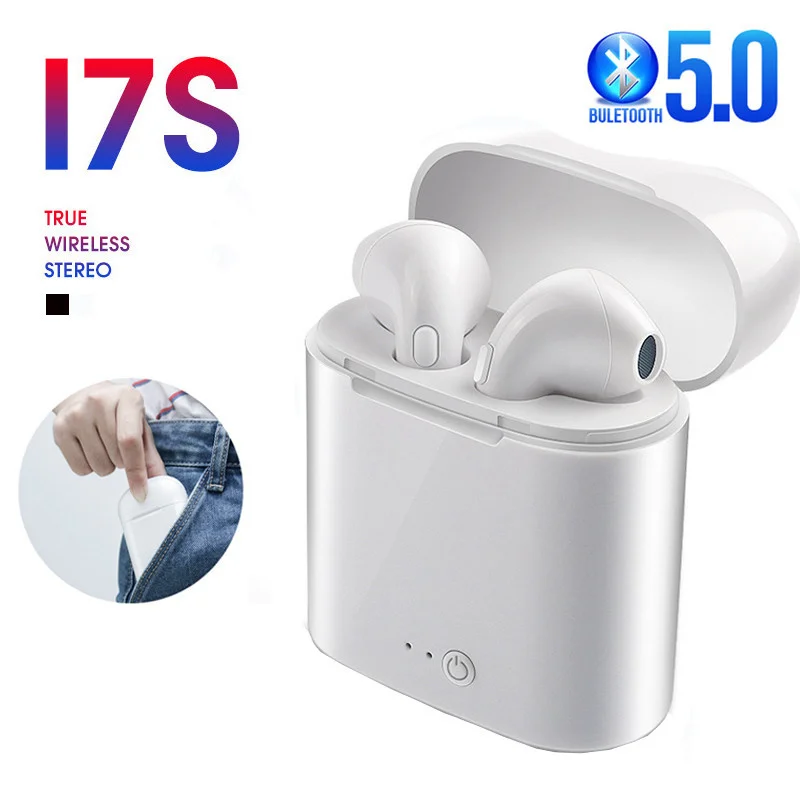 Беспроводные TWS наушники i7s спортивные Bluetooth 5 0 гарнитура с микрофоном и зарядной