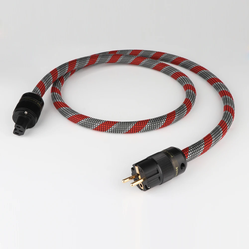 

HI end Power Cable EU Power Cord with Gold-plated European plug for amplifier and player HIFI Audiophile European AC Power line