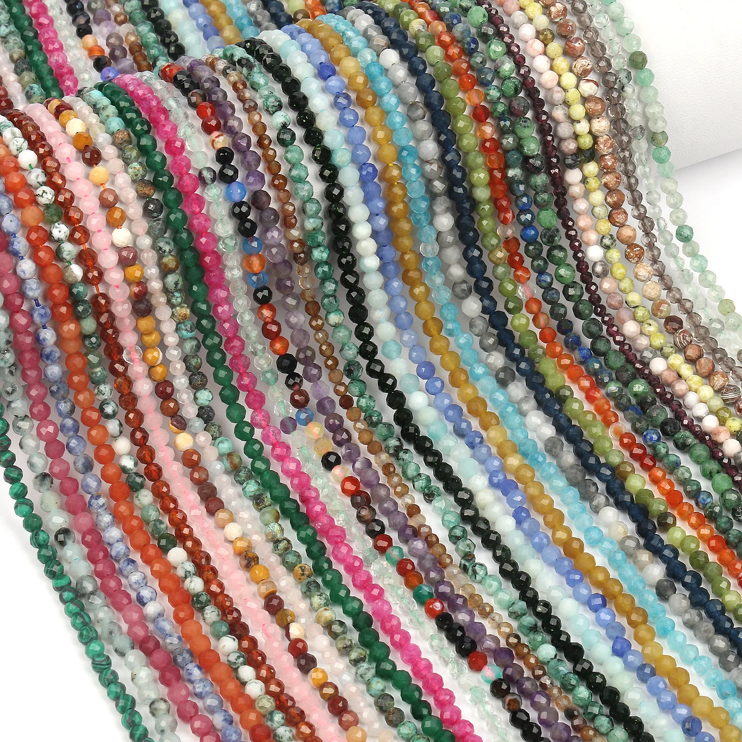 

Mix Color Faceted Crystal Agates Amethyst Garnet Stone Beads Small Loose Beads for Bracelet DIY Jewelry Making Accessories
