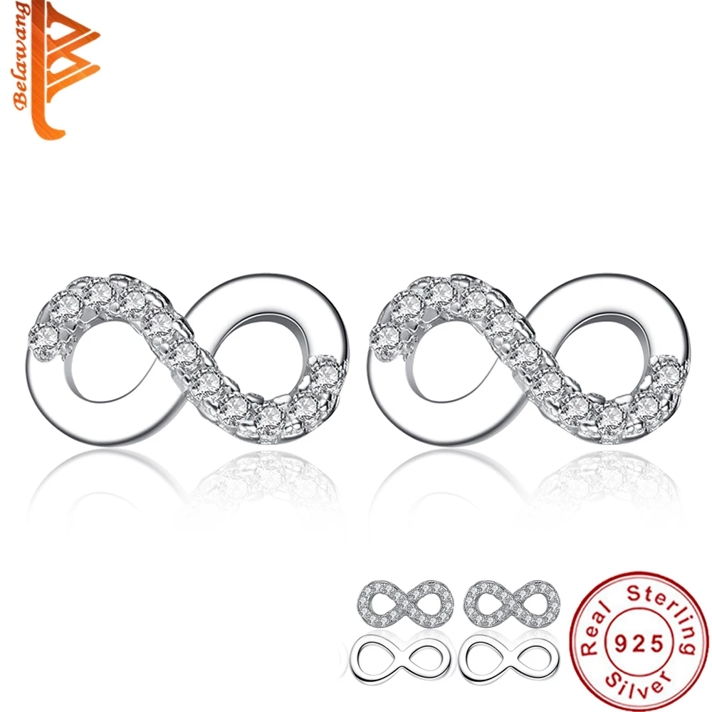 Простые серьги-гвоздики с цифрами и на удачу из стерлингового серебра подарок