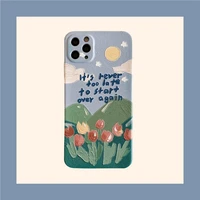 retro art oil painting tulip flowers phone case for iphone 12 11 pro max xr x xs max 7 8 puls se 2020 cases soft silicone cover