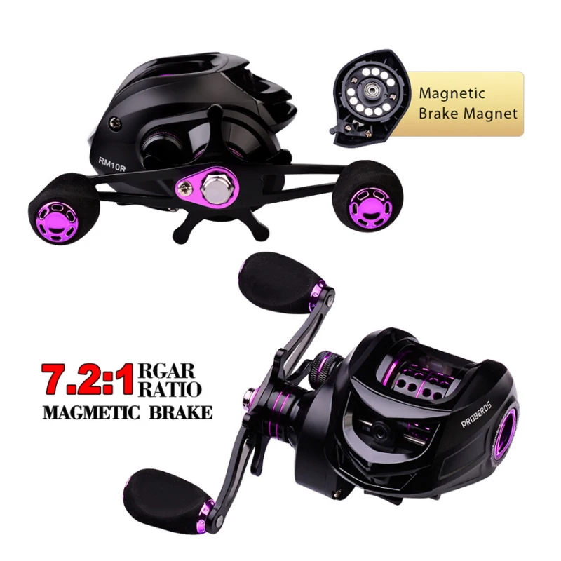

10KG Max Drag Metal BaitCasting Reel 7:2:1 High Speed Fishing Reel Spool 12 Magnetic Brake Carp Fishing Wheel Fishing Reels