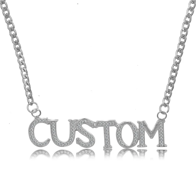 Customized Personalized Name Necklace & Pendants For Women Bling Jewelry Iced Out Initial Choker Custom Cubic Zirconia Necklace