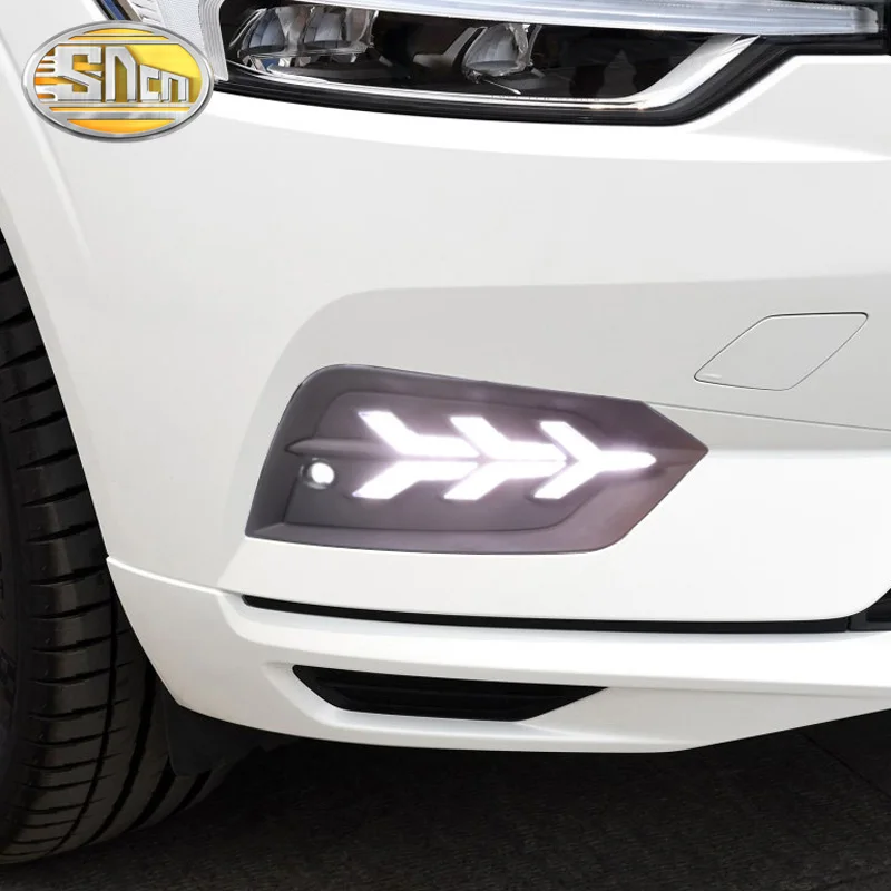 

For Volvo XC60 2018 2019 Daytime Running Light DRL LED Fog Lamp Cover With Yellow Turning Signal Functions