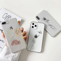 transparent funny soft creation of adam cell phone case for iphone 11 12 13 pro se 20 7 8 plus x xr xs max creative art painting