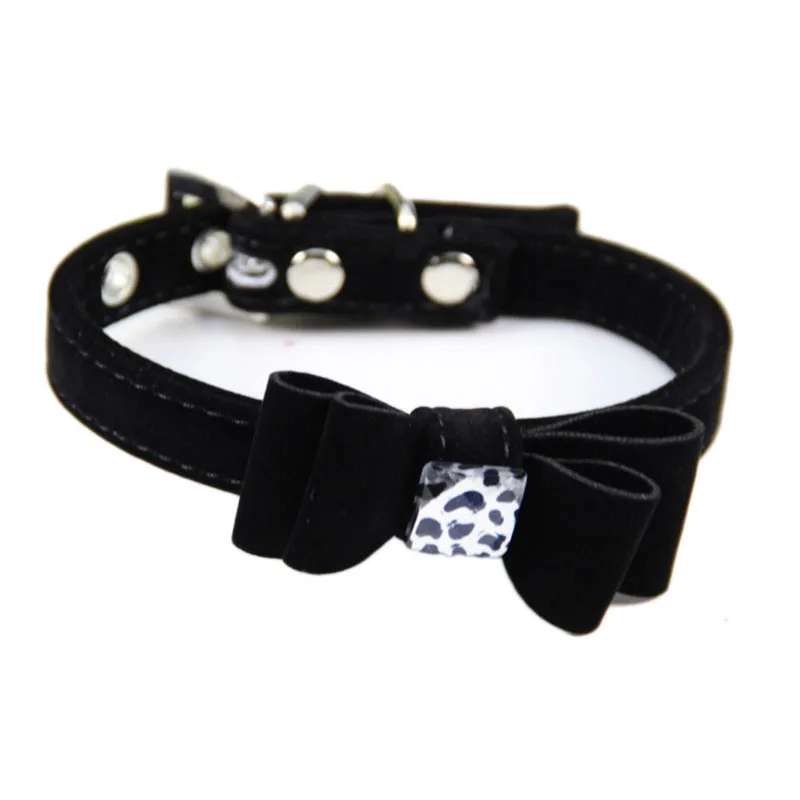 Мягкий бархатный ошейник для кошек Регулируемый маленький щенков собак с