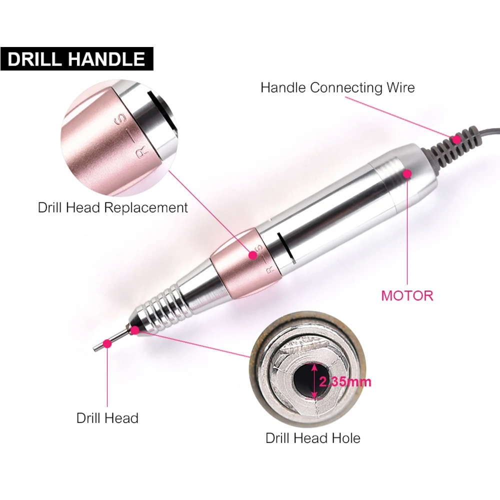 

35000RPM Electric Nail Drill Machine Manicure Machine Apparatus For Manicure Pedicure Kit Tool Nail Polisher with Cutter Bits