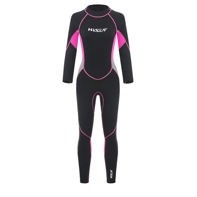 

3mm Thick Warm Diving Suit Women's Sun Protection One-Piece Long Sleeves Trousers Winter Swimming Cold Protection Surfing Suit