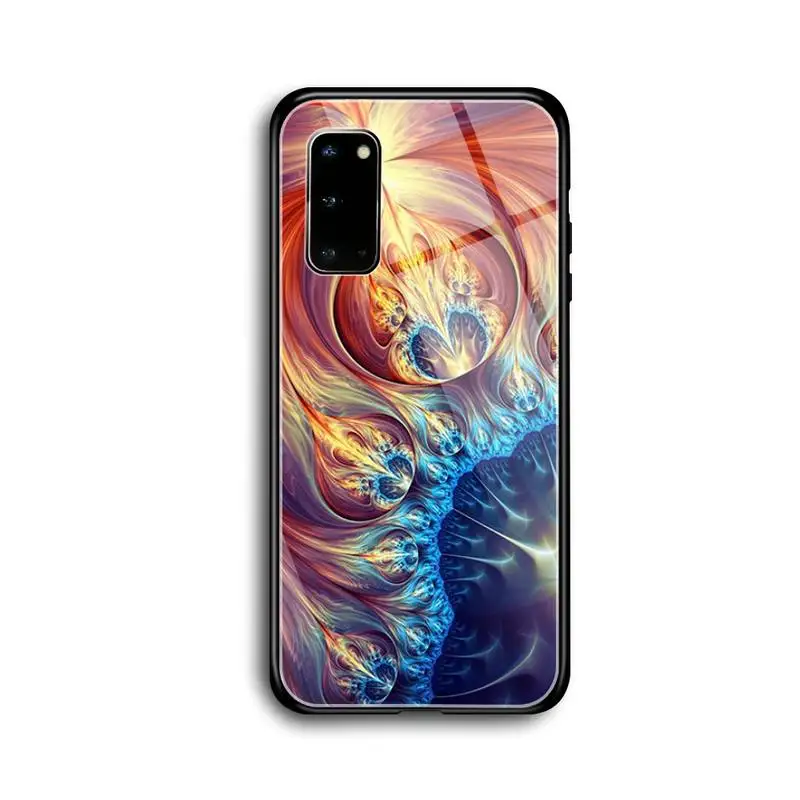Чехол для телефона с фрактальным абстрактным рисунком закаленное стекло Samsung S7 S8