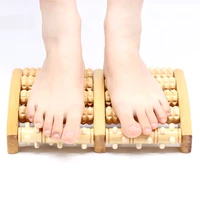 5 row wooden foot massager wooden stress relieving treatment relaxing massage roller health massage tool foot spa massageador