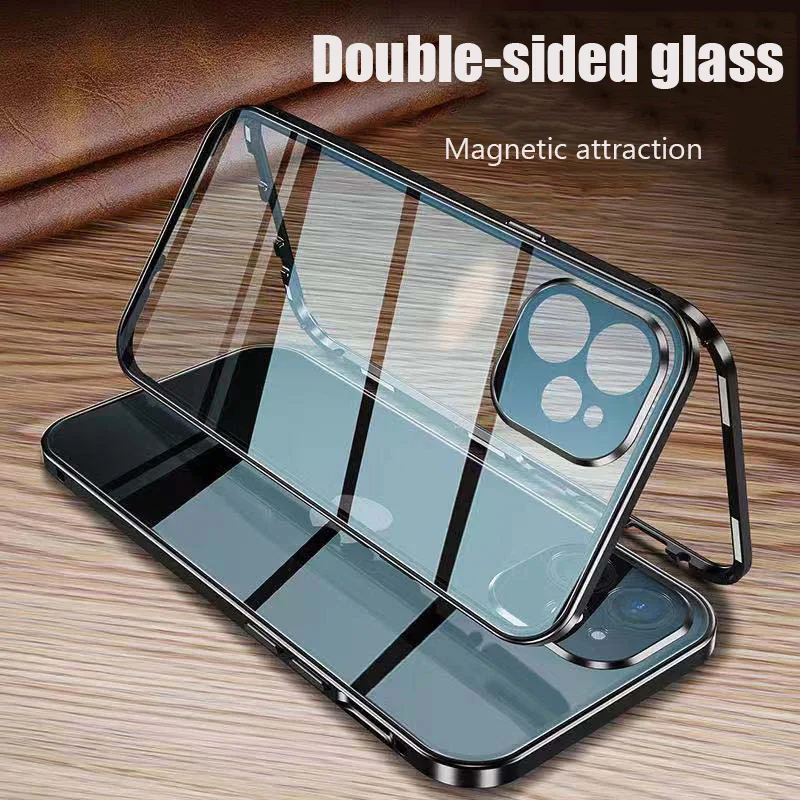 

For iphone series magnetic glass all-inclusive caseiPhone12p mobile phone case 12ProMax double-sided glass anti-drop xsmax/11pro