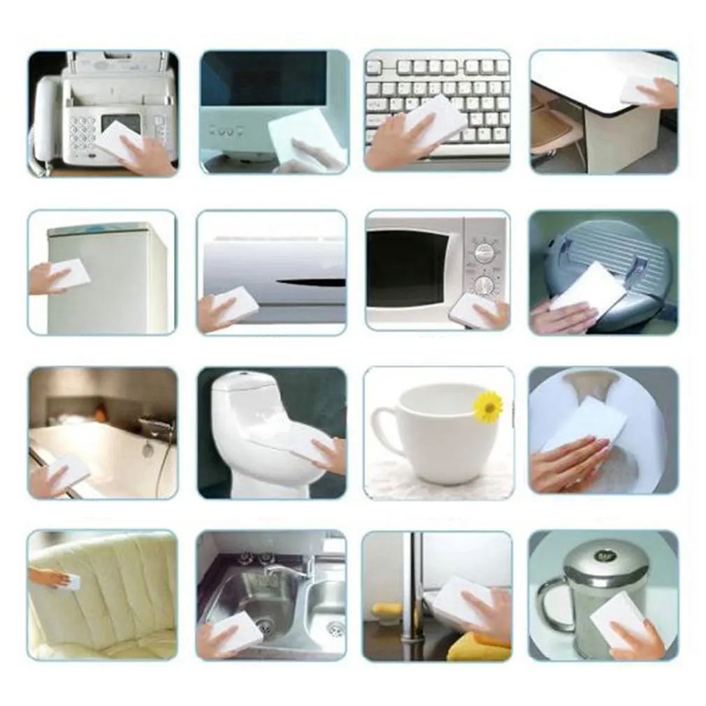 

100pcs White Multi-functional Magic Sponge Eraser Cleaner 100 x 60 x 15mm DFDS889