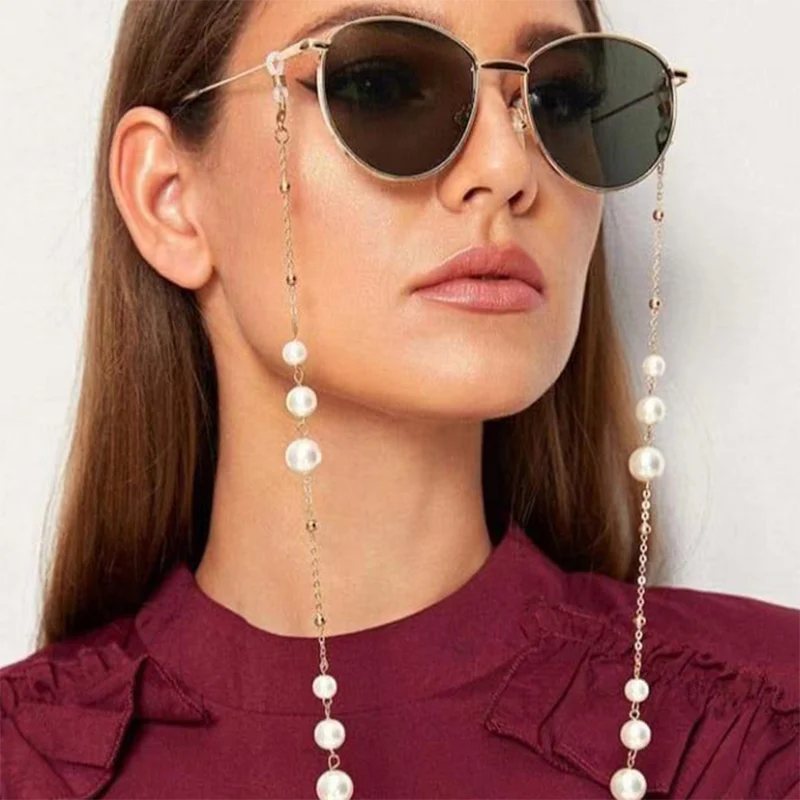 

Pearls Sunglasses Chains For Women 2021 Fashion Sunglasses Holder Necklace Gold Eyeglasses Chains Eyewear Retainer Accessories