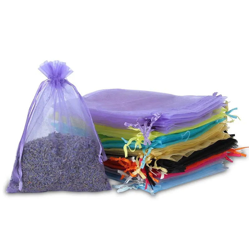 

100PCS Small Mesh Bags Sheer Organza Bags With Drawstring For Jewelry Adjustable Mesh Party Wedding Favor Pouches
