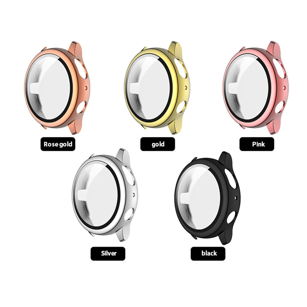 

PC Protective Case + Tempered glass for Samsung Galaxy Watch Active 2 44mm 40mm Screen Protector Cover