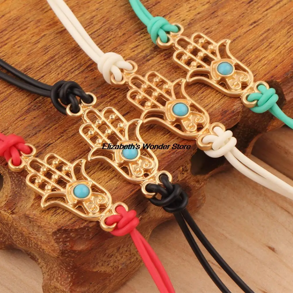 Новинка модные ювелирные с золотым оттенком очаровательный браслет Хамса на